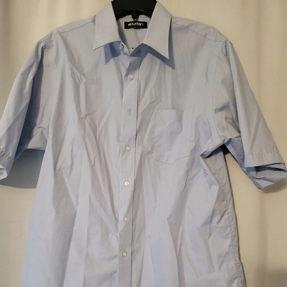 Puntan men's L 16-16.5 short sleeved button shirt